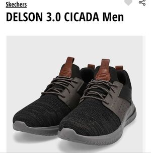 Skechers Black & Gray Men's Slip On Sneakers Size 8